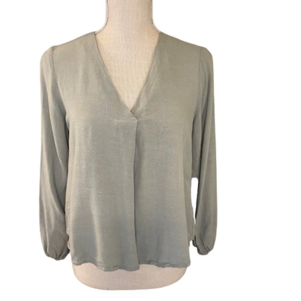 Vixbe 100% Rayon V Neck Pullover Blouse, XS